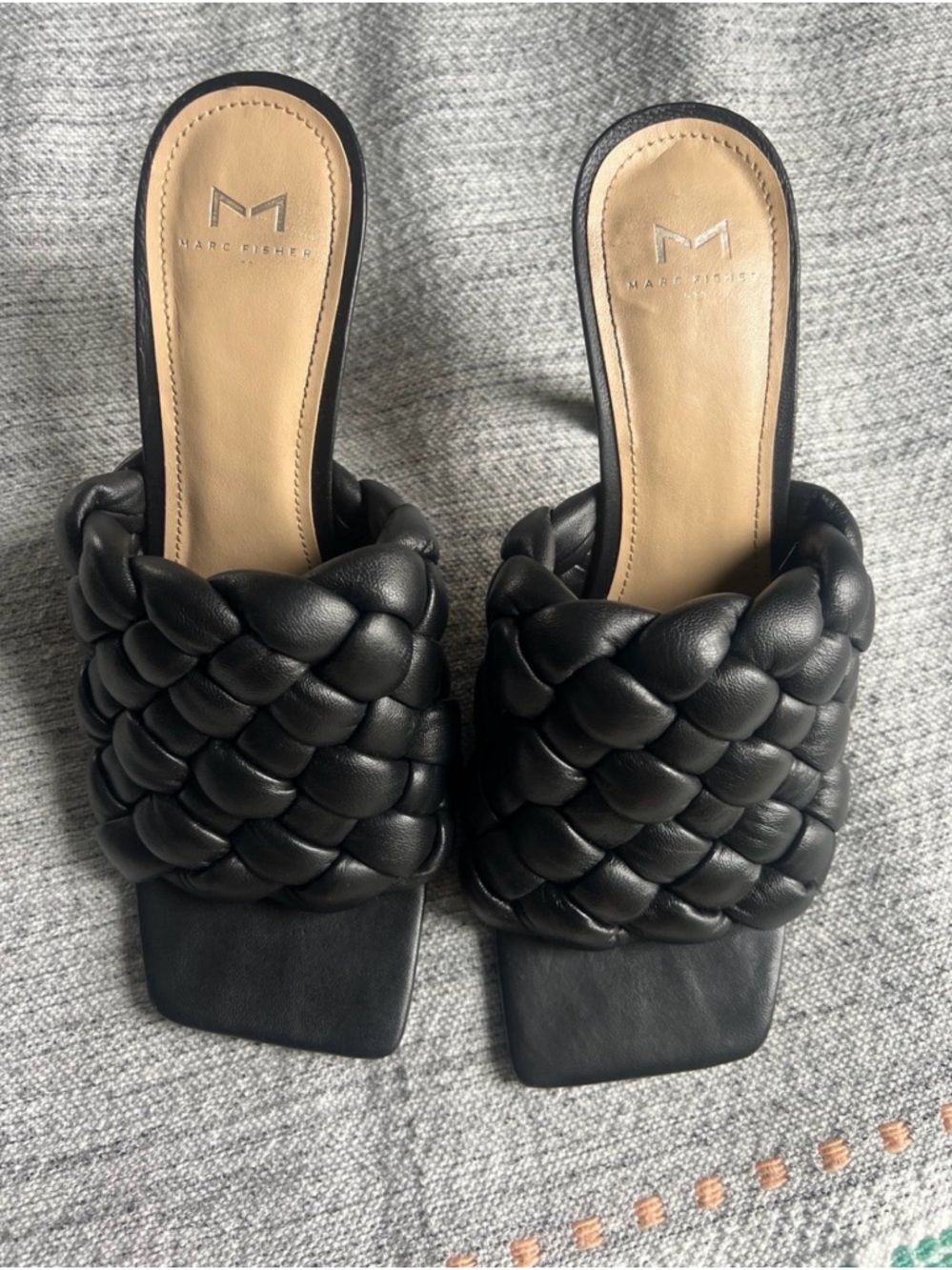 Marc Fisher Braided Slide Sandals in Black - Women - Picture 7 of 7